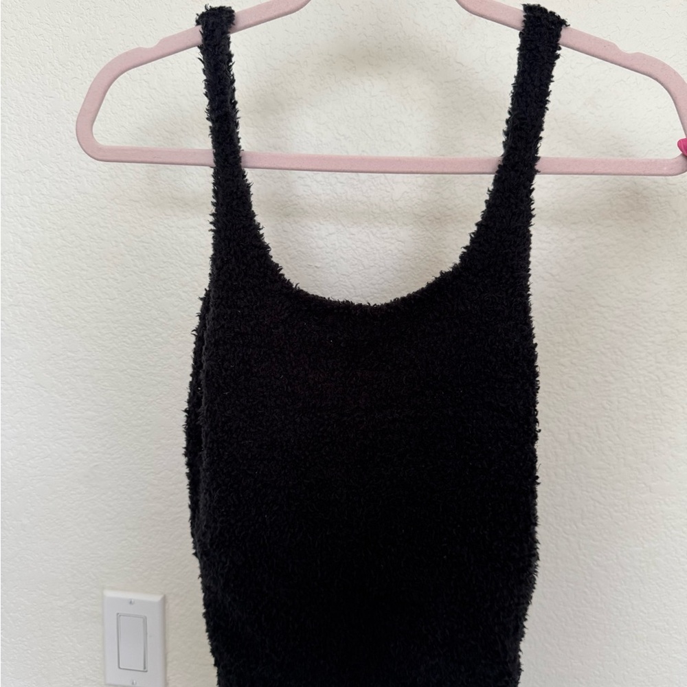 Black Fuzzy Tank Top